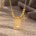 Zircon Cross Pearl Necklace