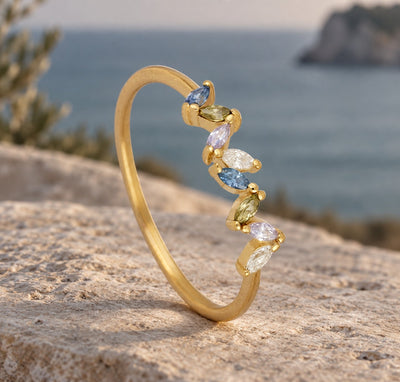 Zircon Flower Ring