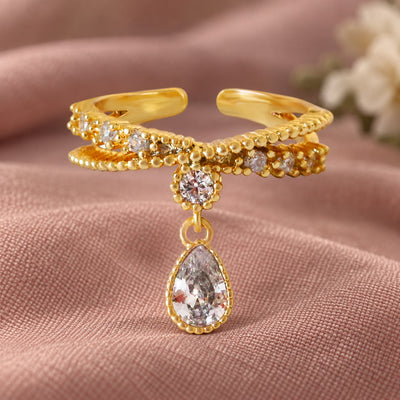 Zircon Teardrop Ring
