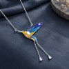 Blue Hummingbird Pendant Necklace 3