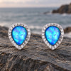 Blue Opal Halo Earrings 2