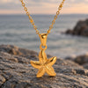 Golden Starfish Pendant Necklace 2