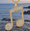 Crystal Music Note Pendant Necklace 1