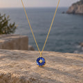 Dark Blue Stone Pendant Necklace