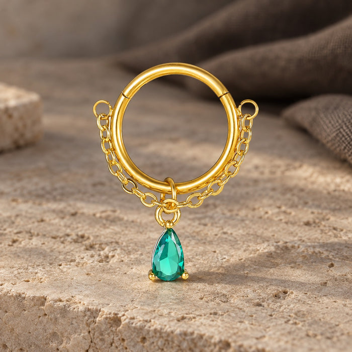 Green Teardrop Earrings