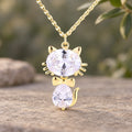 Kitten Zircon Pendant Necklace