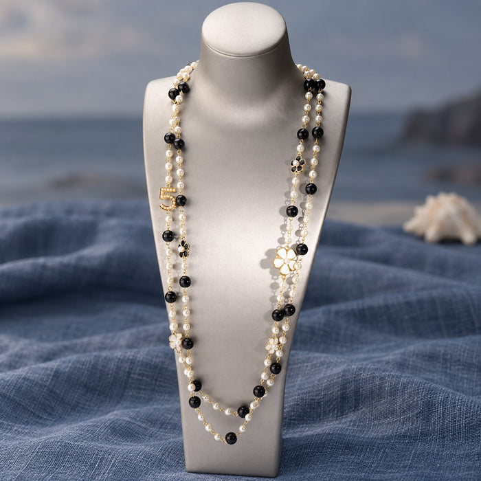 Layered Camellia Pearl Necklace