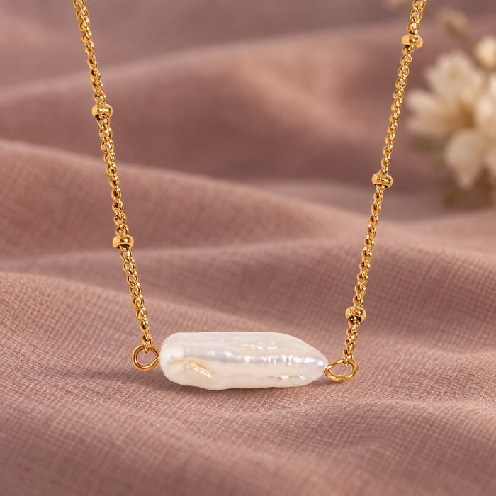 Long Baroque Pearl Necklace