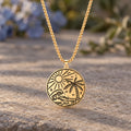 Ocean Wave Palm Tree Necklace