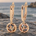 Rose Gold Medallion Hoop Earrings